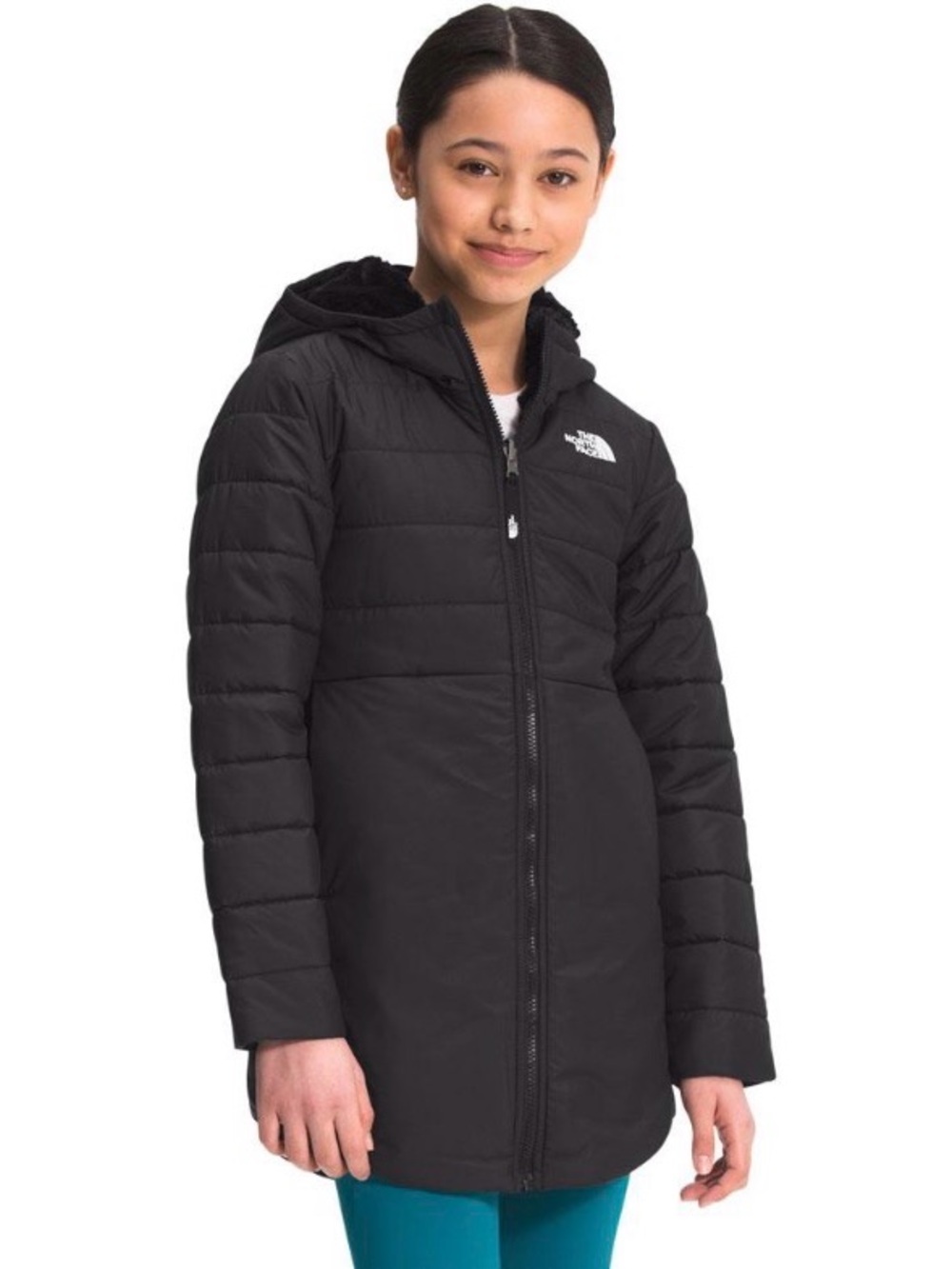 Girl’s The North Face Reversible Mossbud Swirl Parka Puffer Jacket